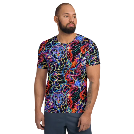 Abyssal Neon on a Men's Athletic T-Shirt
