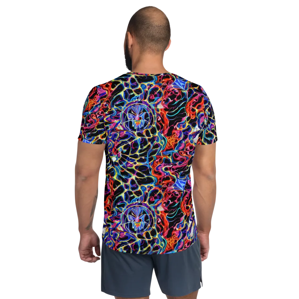 Abyssal Neon on Men's Athletic T-Shirt — Back