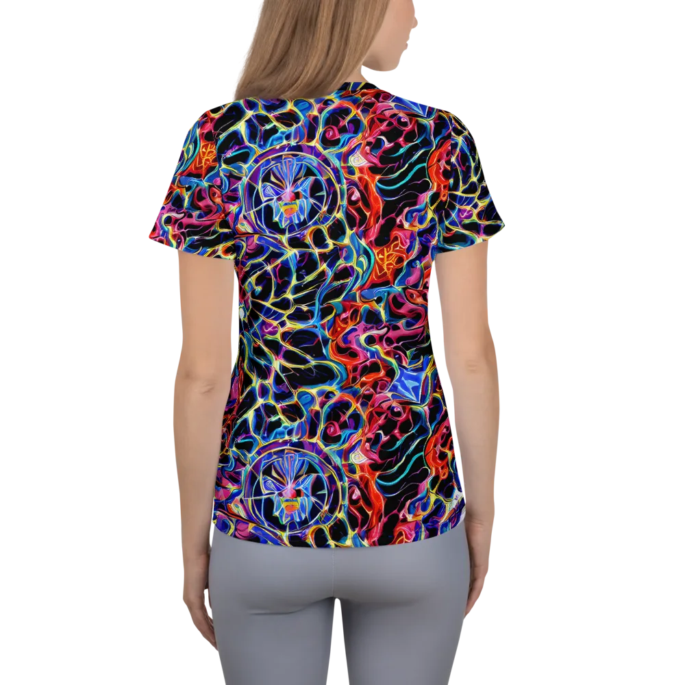 Abyssal Neon on Women's Athletic T-Shirt — Back