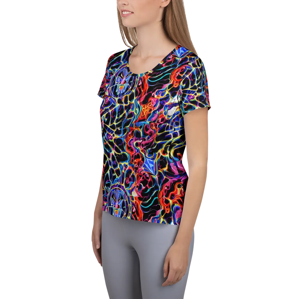Abyssal Neon on Women's Athletic T-Shirt — Left