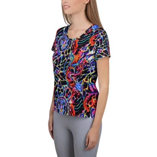 Abyssal Neon on a Women's Athletic T-Shirt