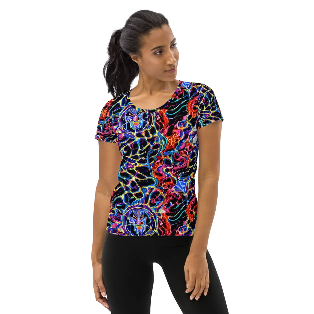 Abyssal Neon on Women's Athletic T-Shirt — Front