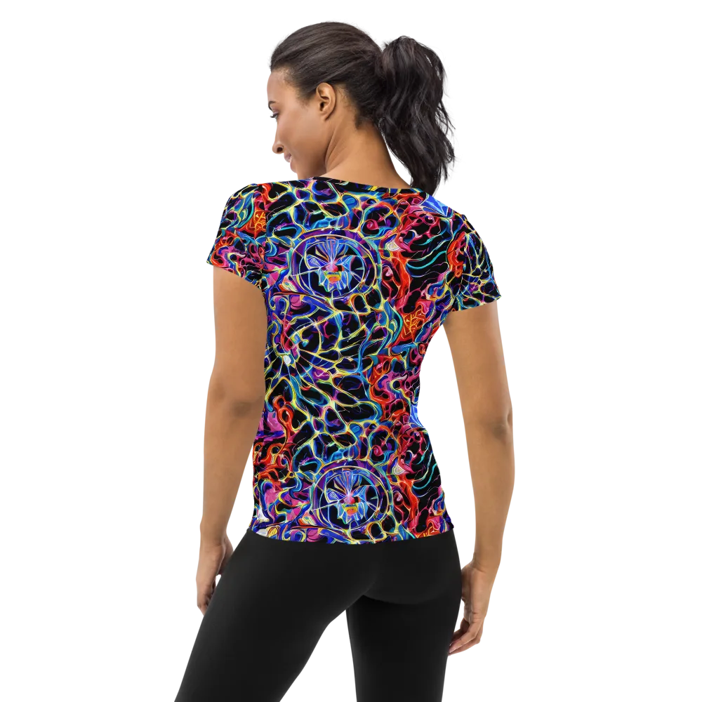 Abyssal Neon on Women's Athletic T-Shirt — Back