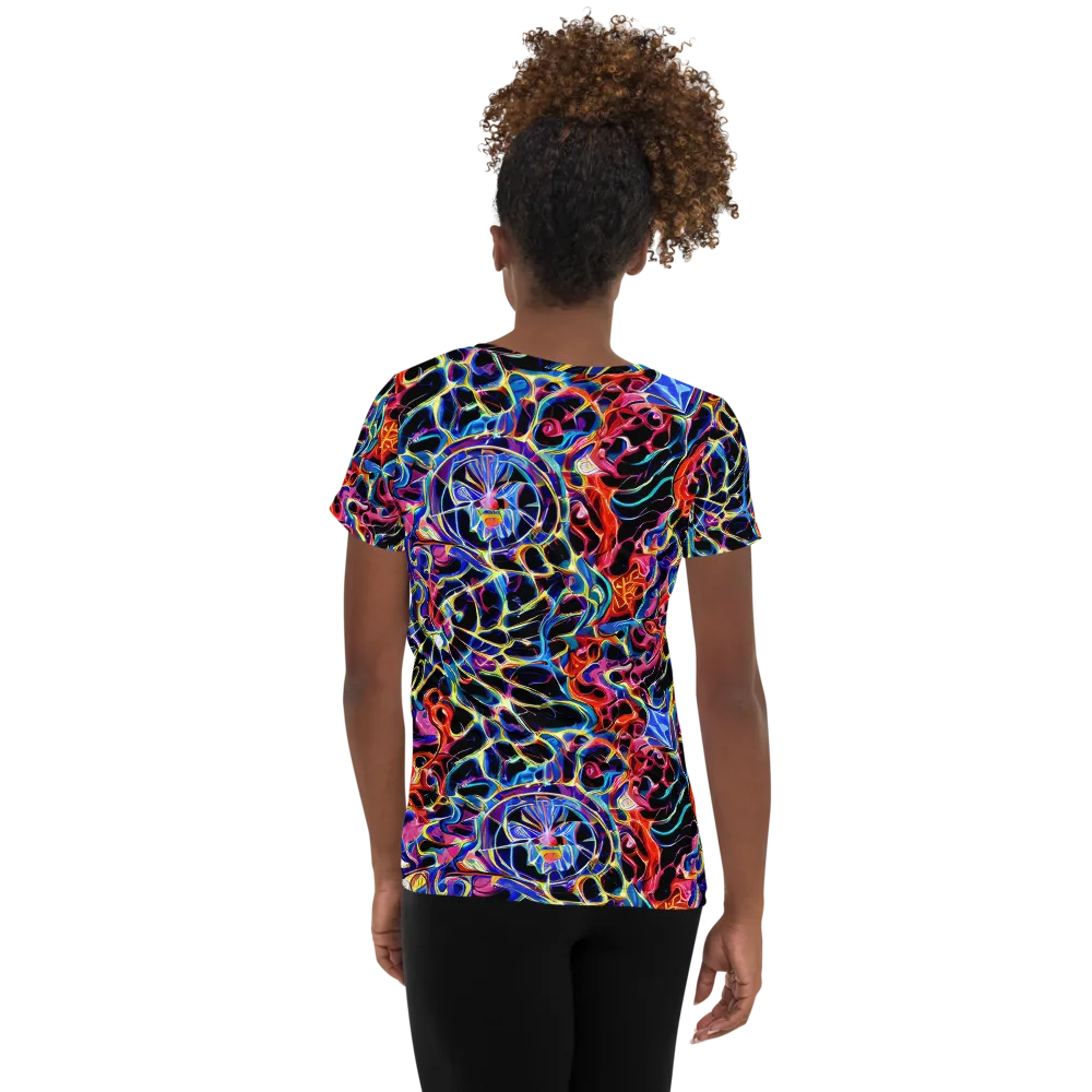 Abyssal Neon on Women's Athletic T-Shirt — Back