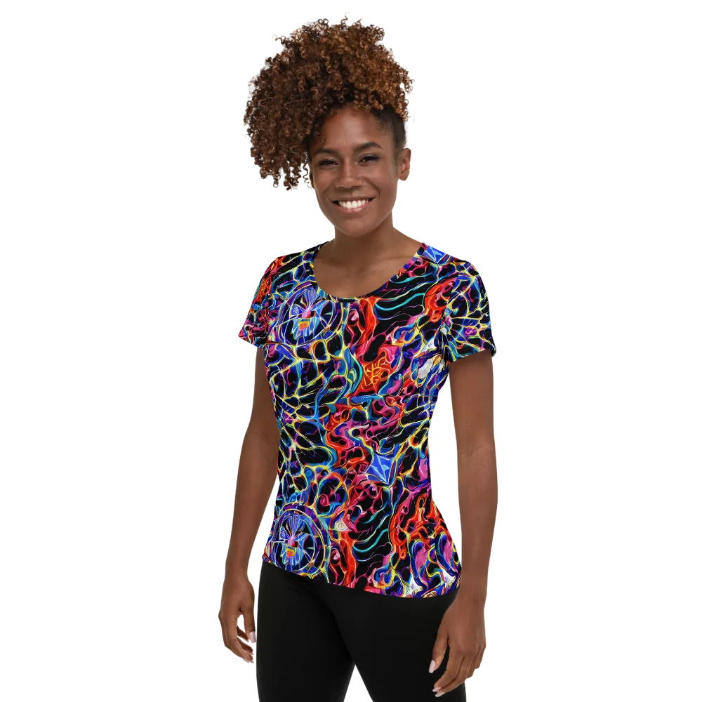 Abyssal Neon on Women's Athletic T-Shirt — Left