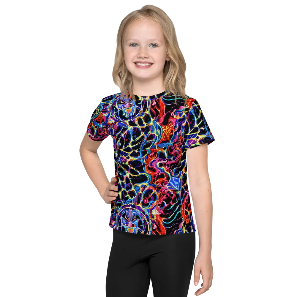 Abyssal Neon on Kids Crew Neck T-Shirt — Front