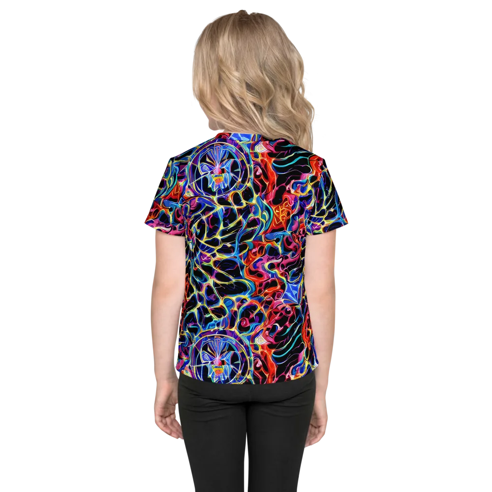 Abyssal Neon on Kids Crew Neck T-Shirt — Back
