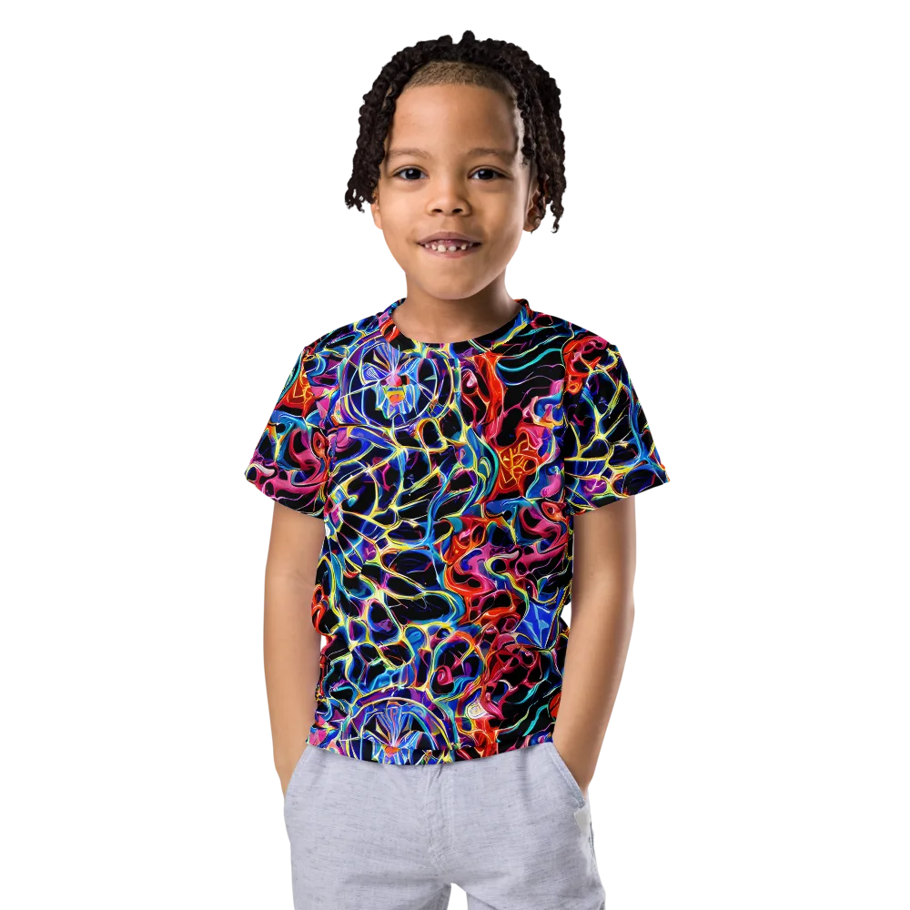 Abyssal Neon on Kids Crew Neck T-Shirt — Front