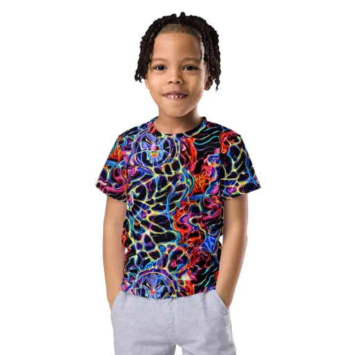Abyssal Neon on a Kids Crew Neck T-Shirt