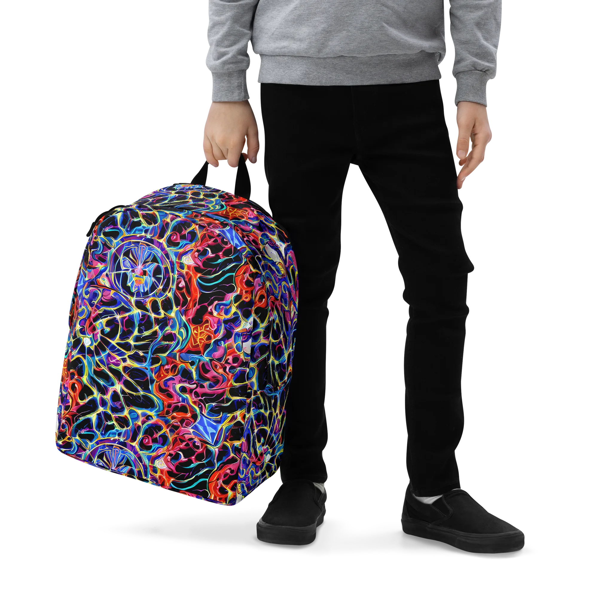 Abyssal Neon on Minimalist Backpack — Zoomed-in