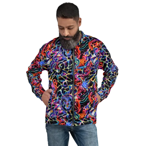 Abyssal Neon on a Bomber Jacket