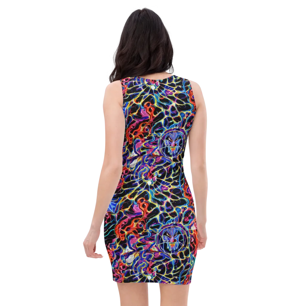 Abyssal Neon on Bodycon Dress — Back