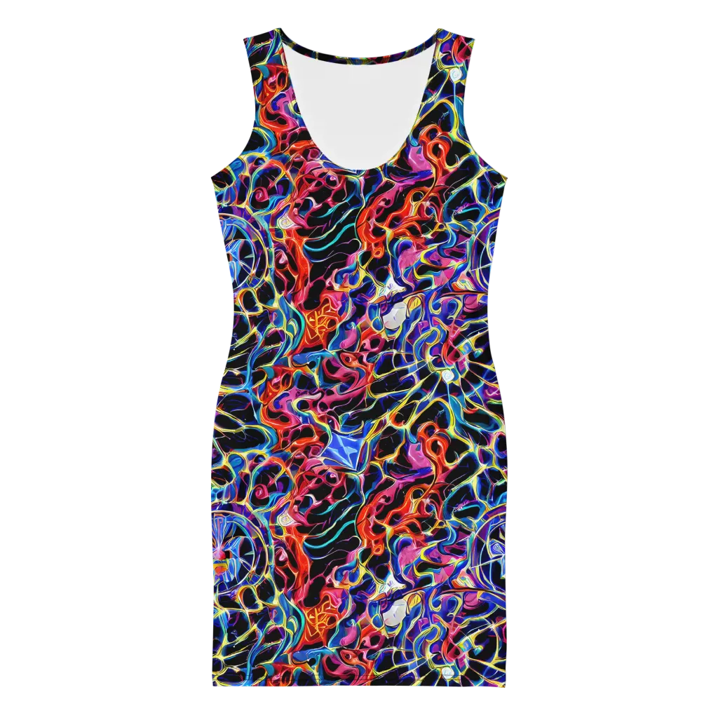 Abyssal Neon on Bodycon Dress — Front