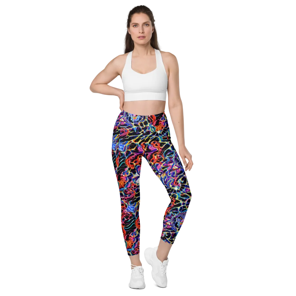 Abyssal Neon on Leggings with Pockets — Front