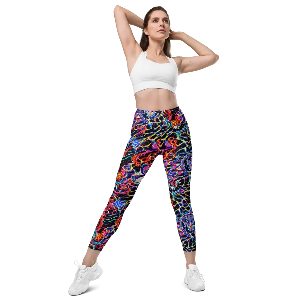 Abyssal Neon on Leggings with Pockets — Front