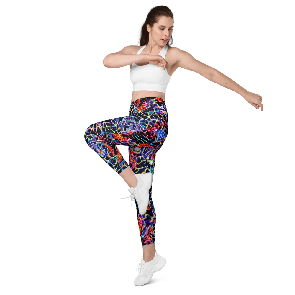 Abyssal Neon on Leggings with Pockets — Left Front