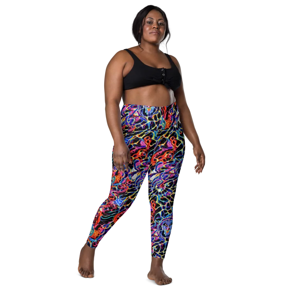Abyssal Neon on Leggings with Pockets — Front