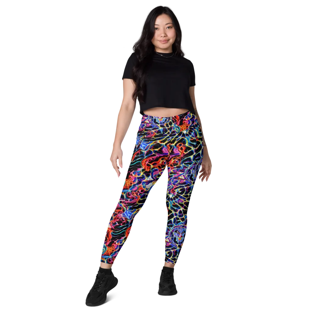 Abyssal Neon on Leggings with Pockets — Front
