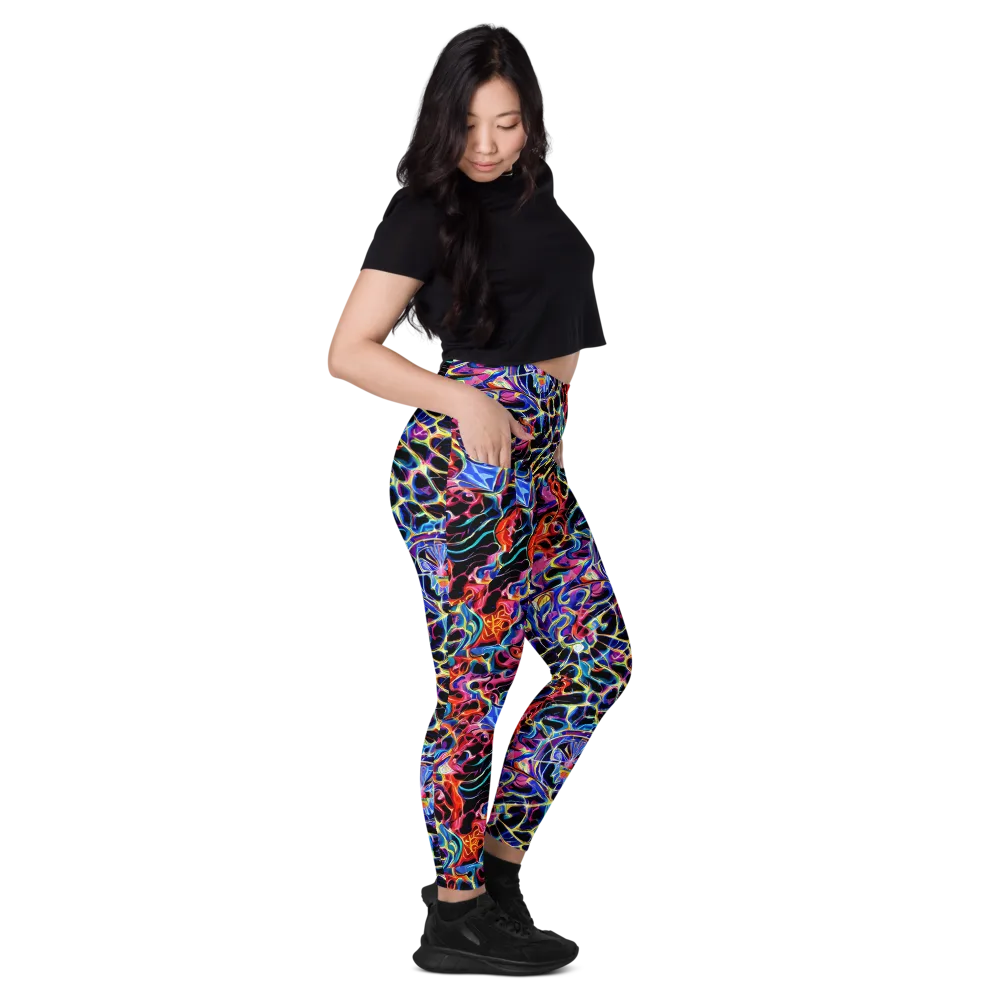 Abyssal Neon on Leggings with Pockets — Right