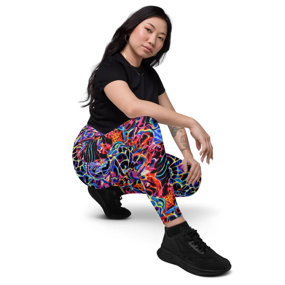 Abyssal Neon on Leggings with Pockets — Right Front
