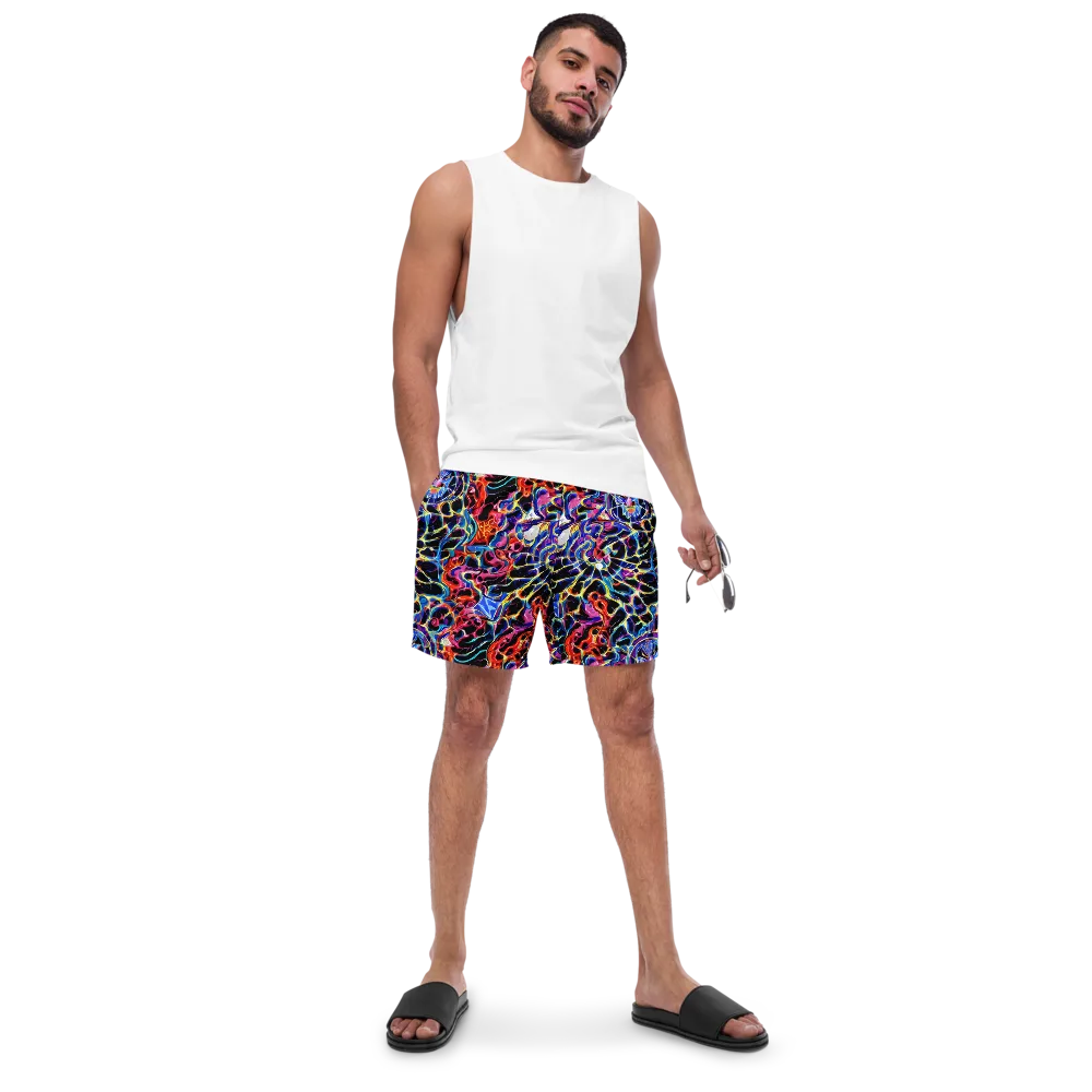 Abyssal Neon on Swim Trunks — Front