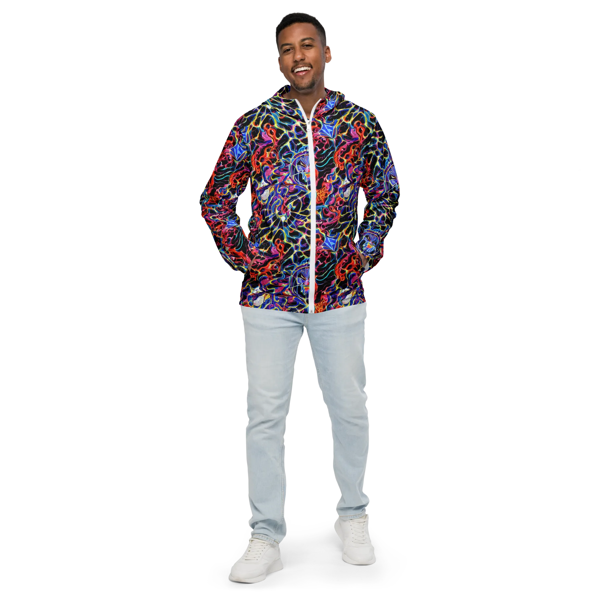 Abyssal Neon on Men's Windbreaker — Front