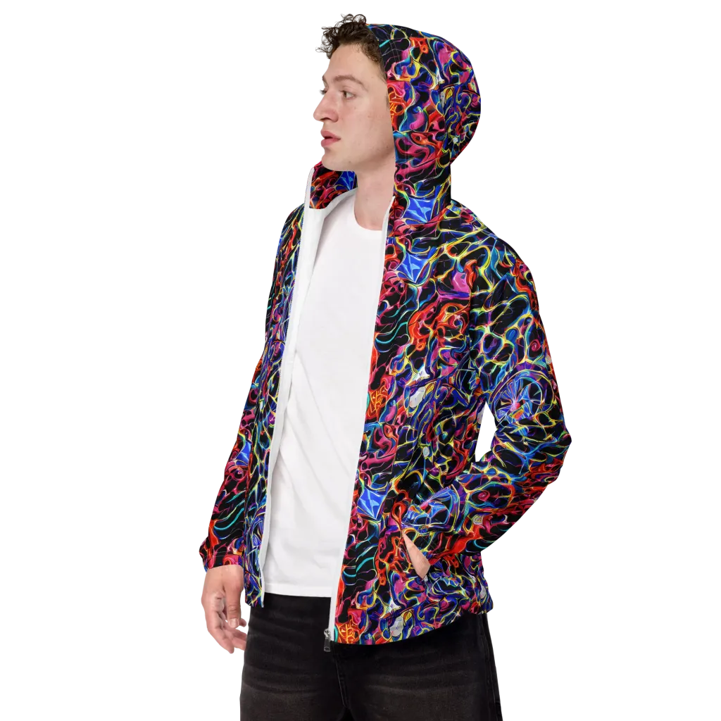 Abyssal Neon on Men's Windbreaker — Left Front