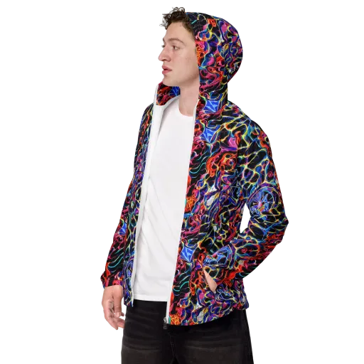 Abyssal Neon on a Men's Windbreaker