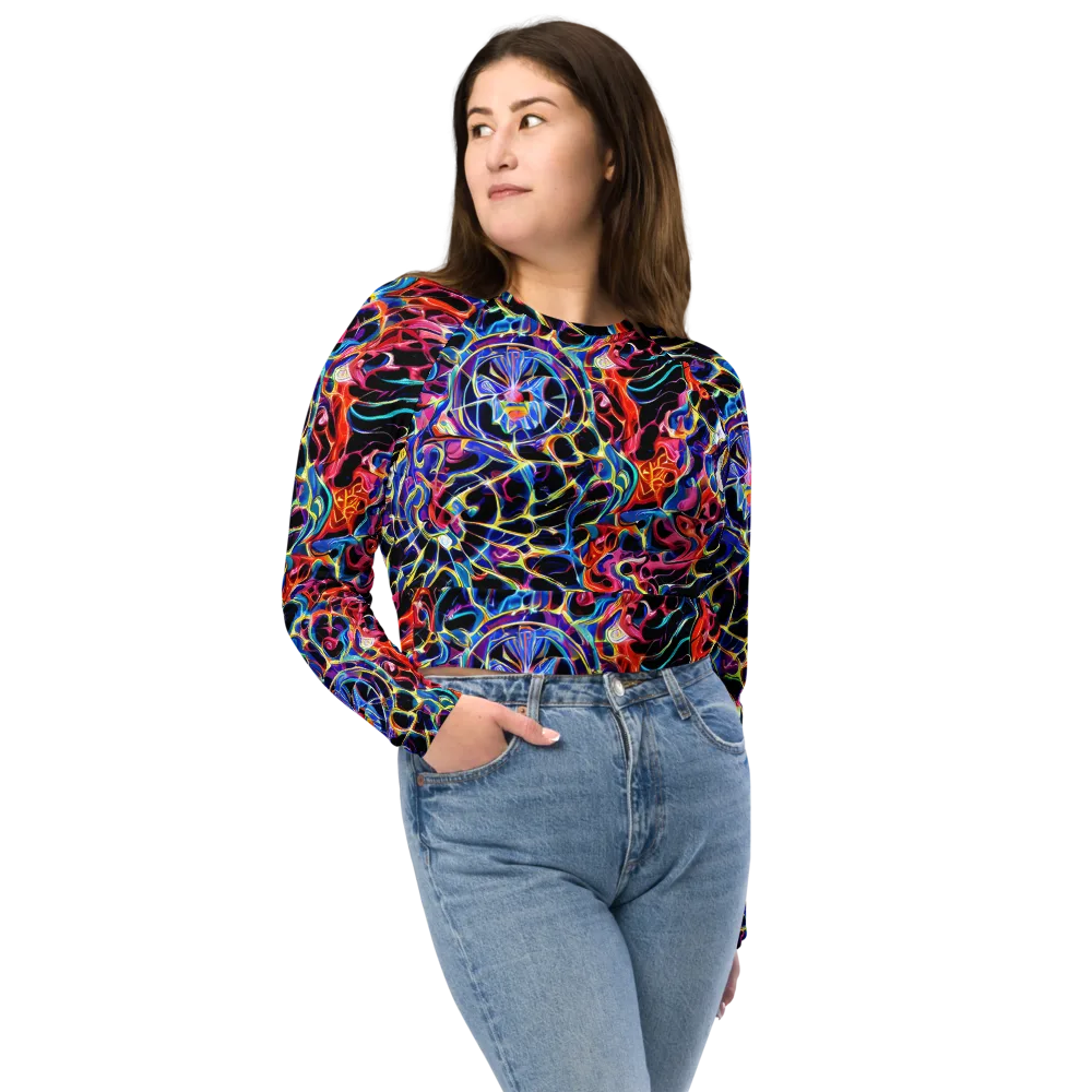 Abyssal Neon on Long Sleeve Crop Top — Front