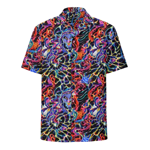 Abyssal Neon on a Button Shirt