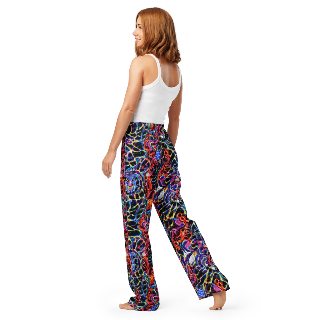 Abyssal Neon on Women's Pajama Pants — Back