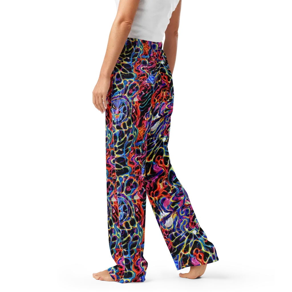 Abyssal Neon on Women's Pajama Pants — Left