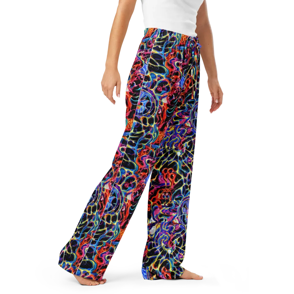 Abyssal Neon on Women's Pajama Pants — Right Front