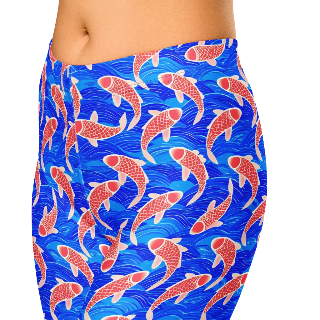 Cobalt Current on Capri Leggings — Zoomed-in