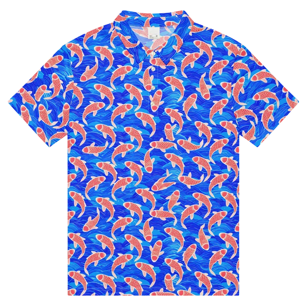 Cobalt Current on Men's Slim Fit Polo Shirt — Front