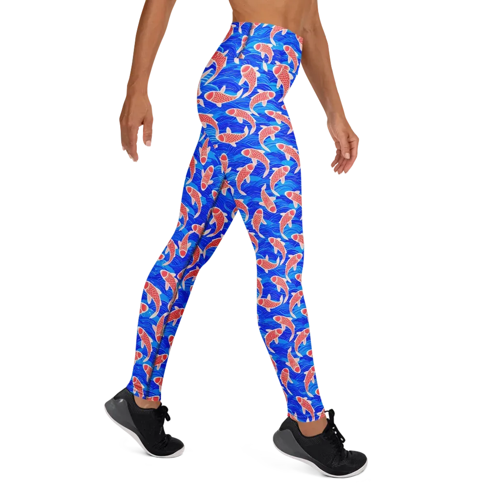 Cobalt Current on Yoga Leggings — Right