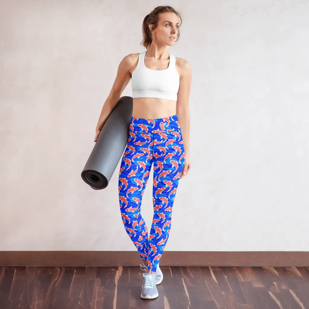 Cobalt Current on Yoga Leggings — Front