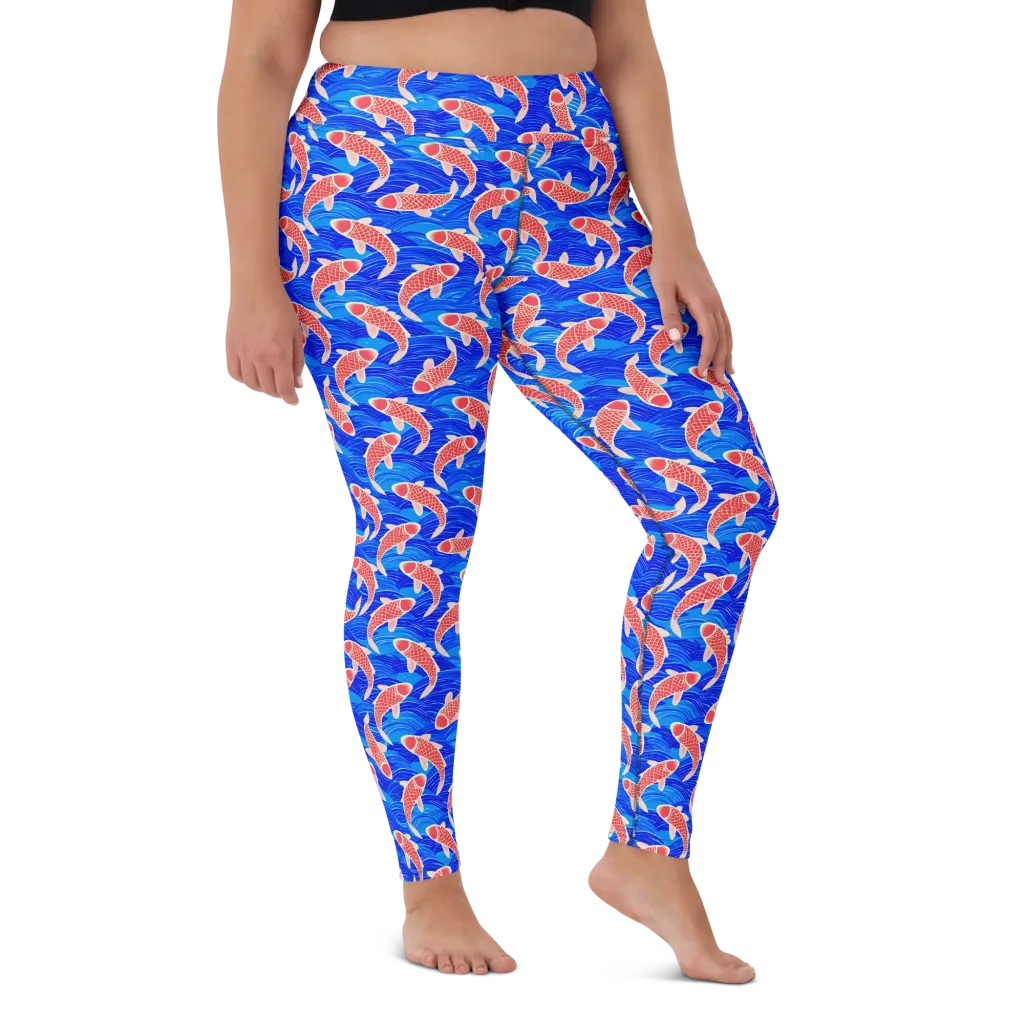 Cobalt Current on Yoga Leggings — Front