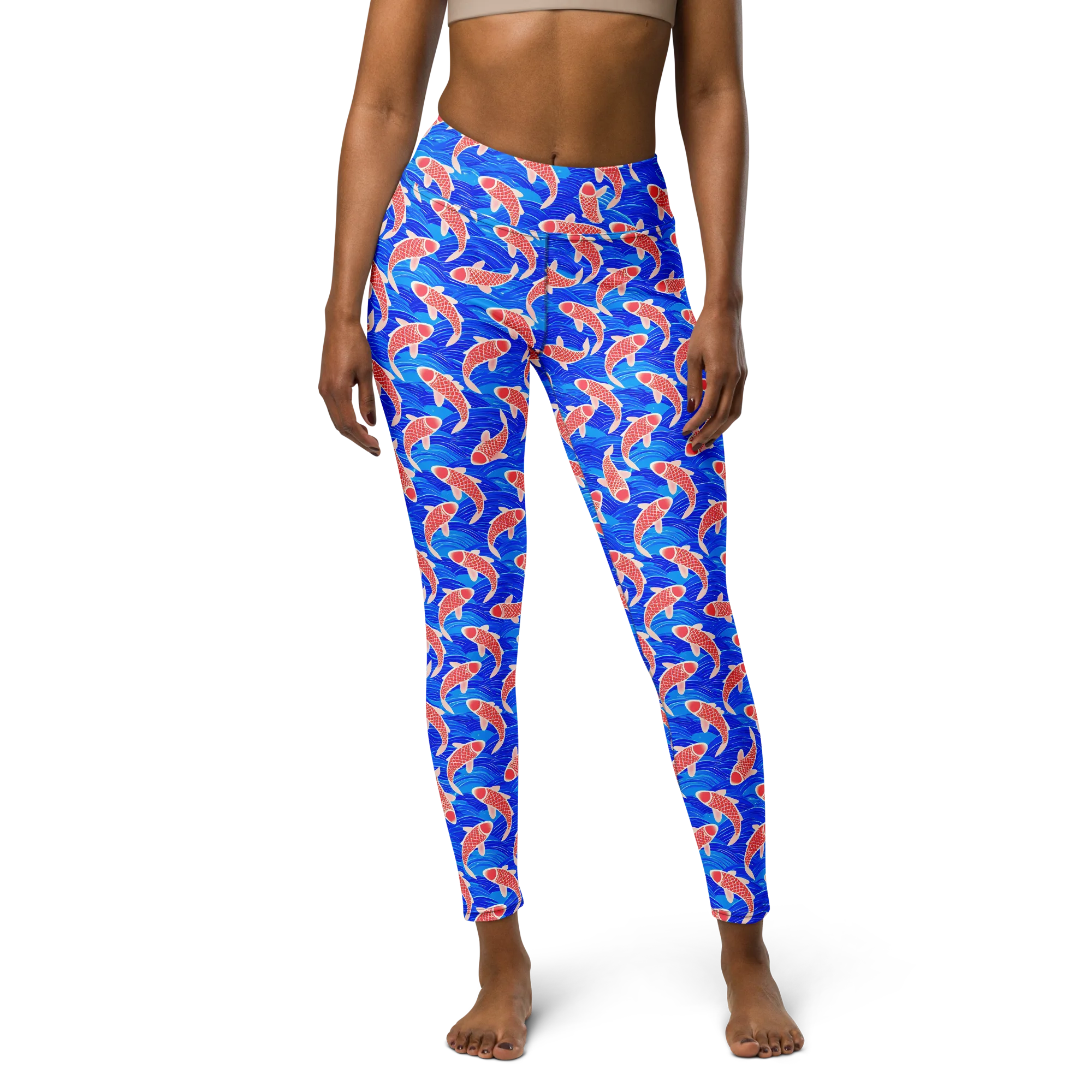 Cobalt Current on Yoga Leggings — Front