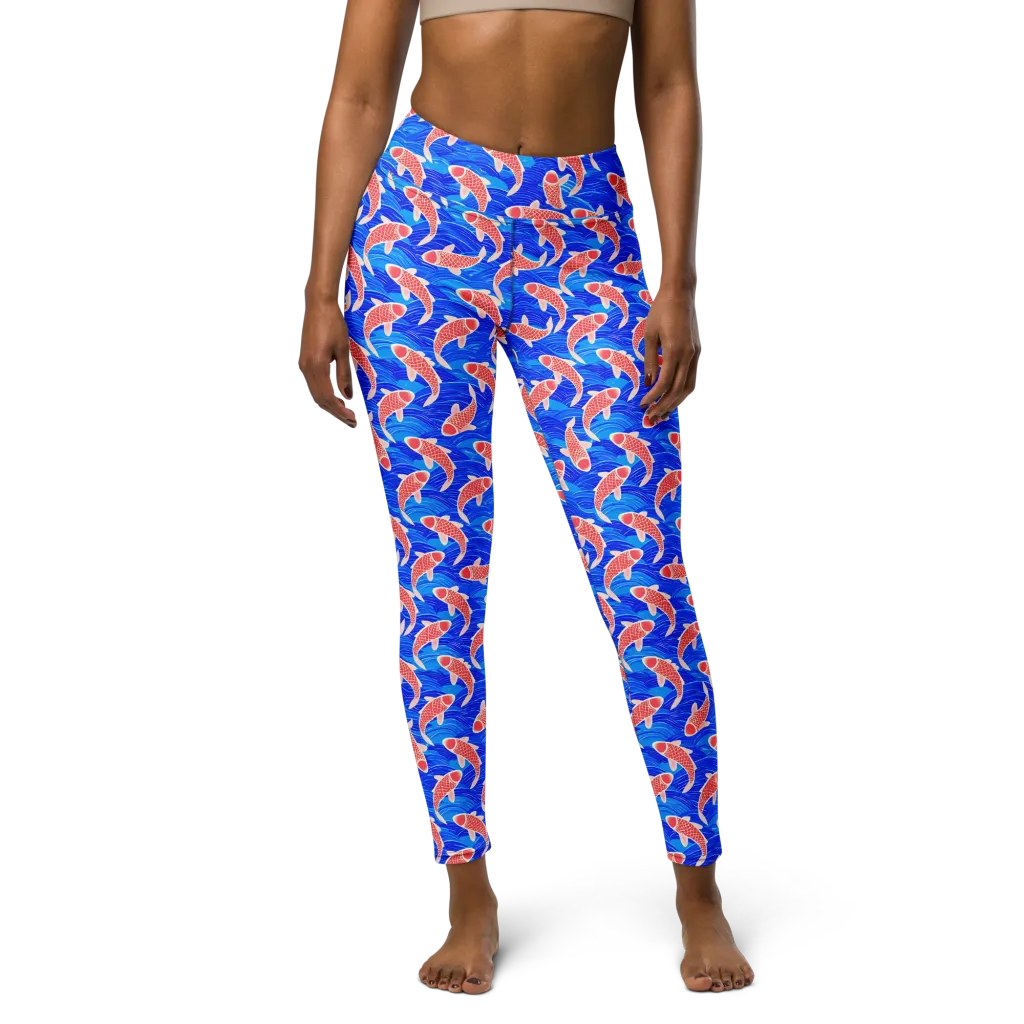 Cobalt Current on Yoga Leggings — Front