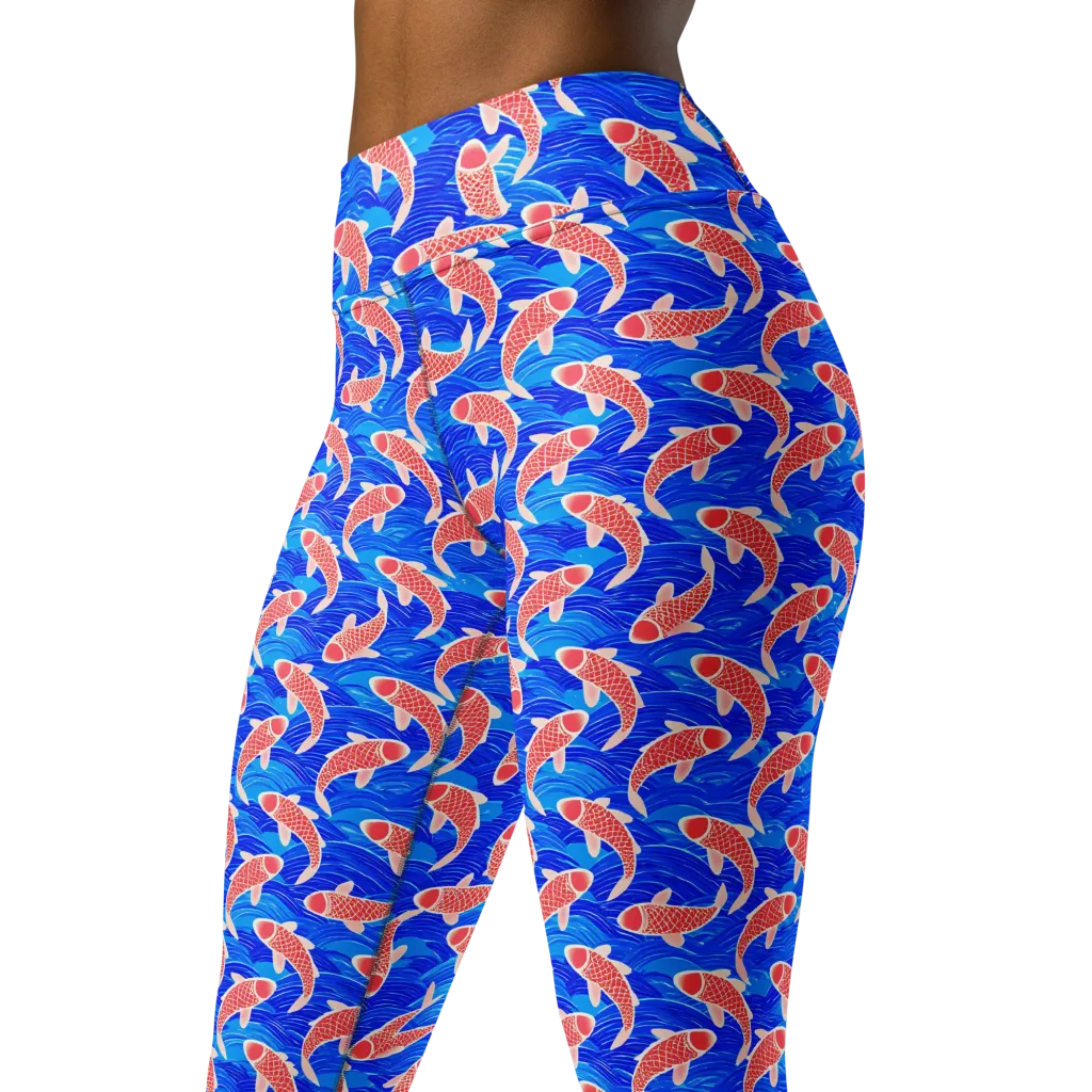 Cobalt Current on Yoga Leggings — Left Front