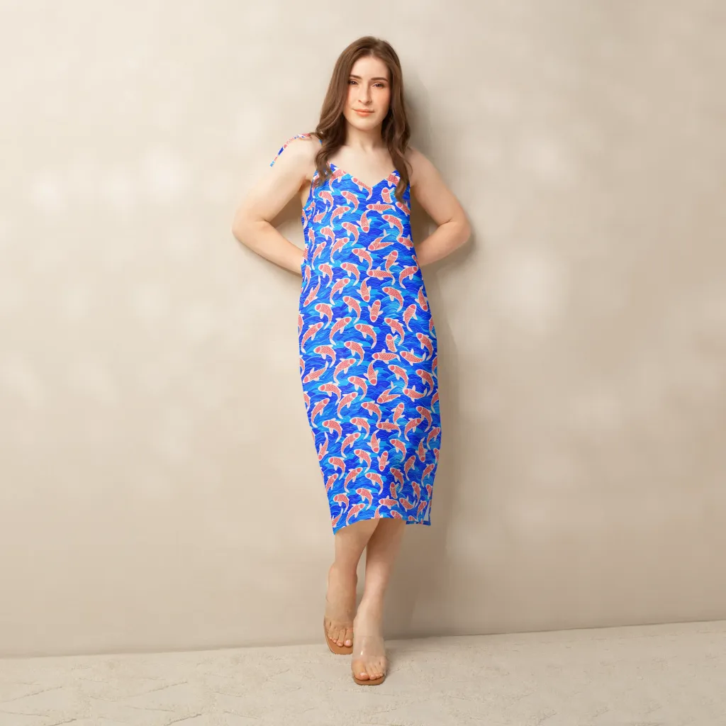 Cobalt Current on Slip Dress — Front