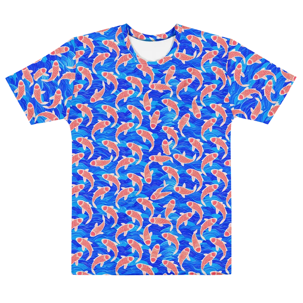 Cobalt Current on Men's Cotton Crew Neck T-Shirt — Front