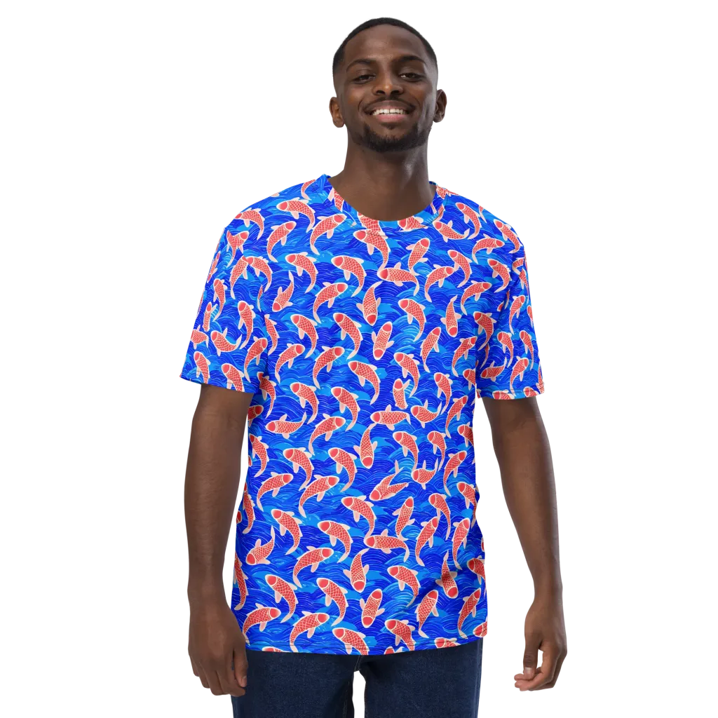 Cobalt Current on Men's Crew Neck T-Shirt — Front