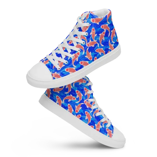 Cobalt Current on a Men's High Top Canvas Shoes