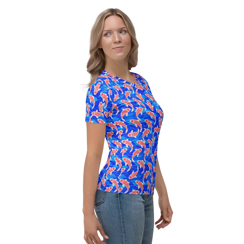 Cobalt Current on Women's Crew Neck T-Shirt — Right