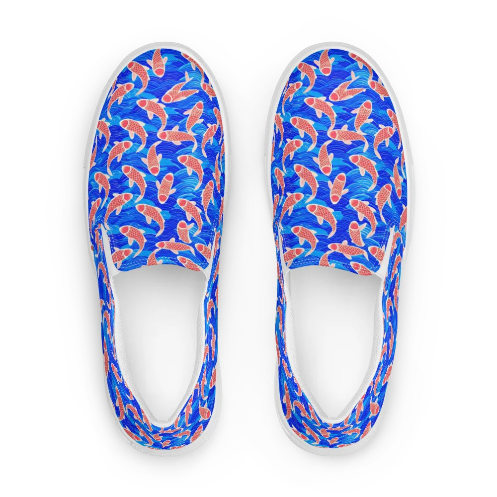 Cobalt Current on Men's Slip-On Canvas Shoes — Front