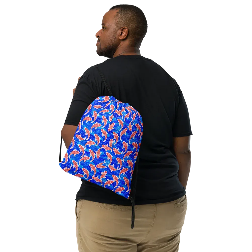 Cobalt Current on Drawstring Bag — Front