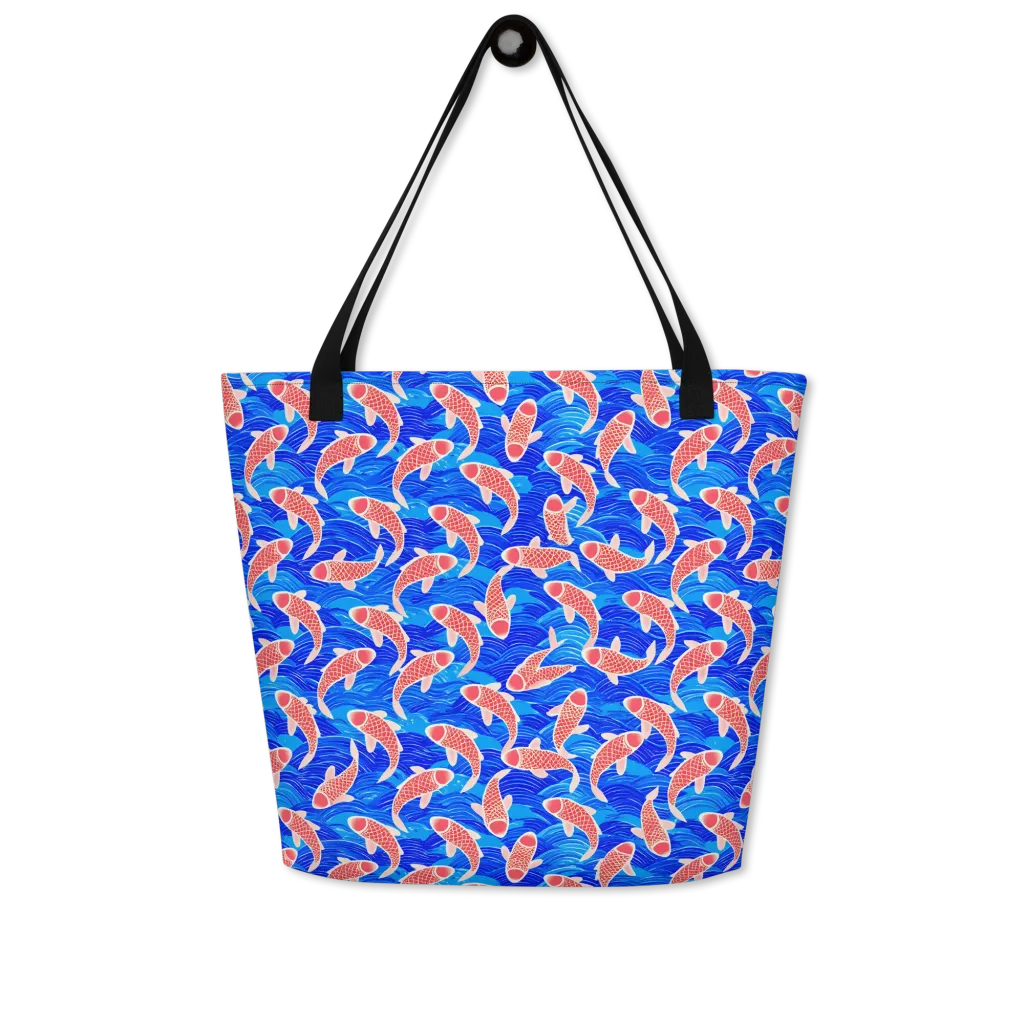 Cobalt Current on Large Tote Bag W/ Pocket — Front