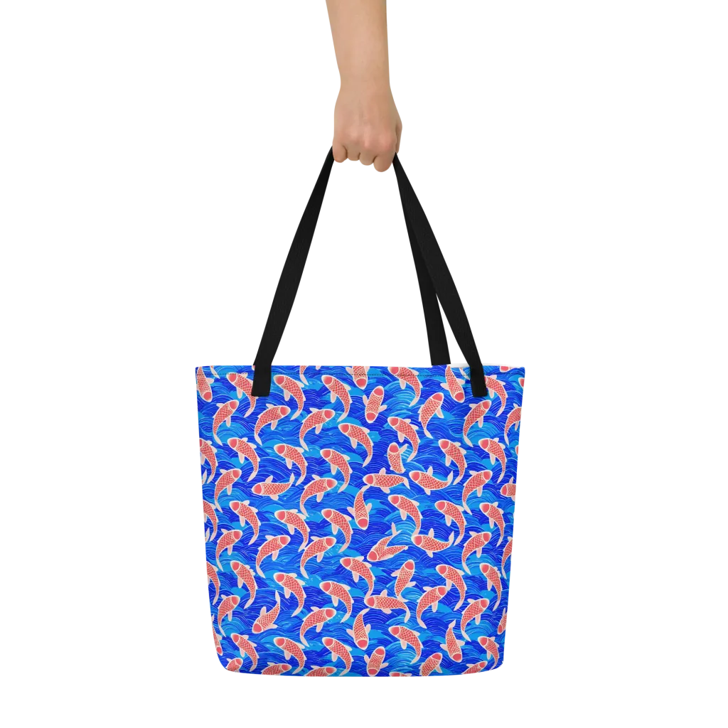 Cobalt Current on Large Tote Bag W/ Pocket — Front